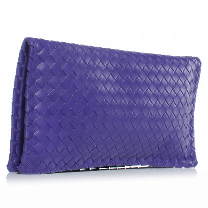 Bottega Veneta Nappa Intrecciato Turnlock Clutch Violet 3 of 8