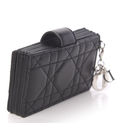 Christian Dior Lambskin Cannage Lady Dior 5-Gusset Card Holder Black 3 of 7