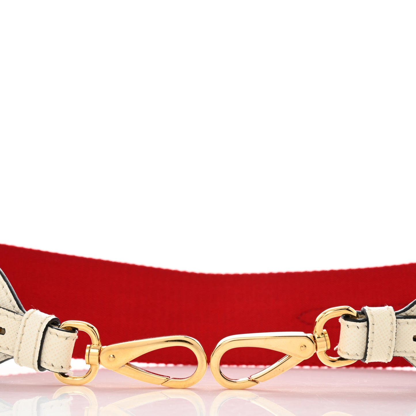 Saffiano Striped Fabric Nastro Righe Shoulder Strap Fuoco