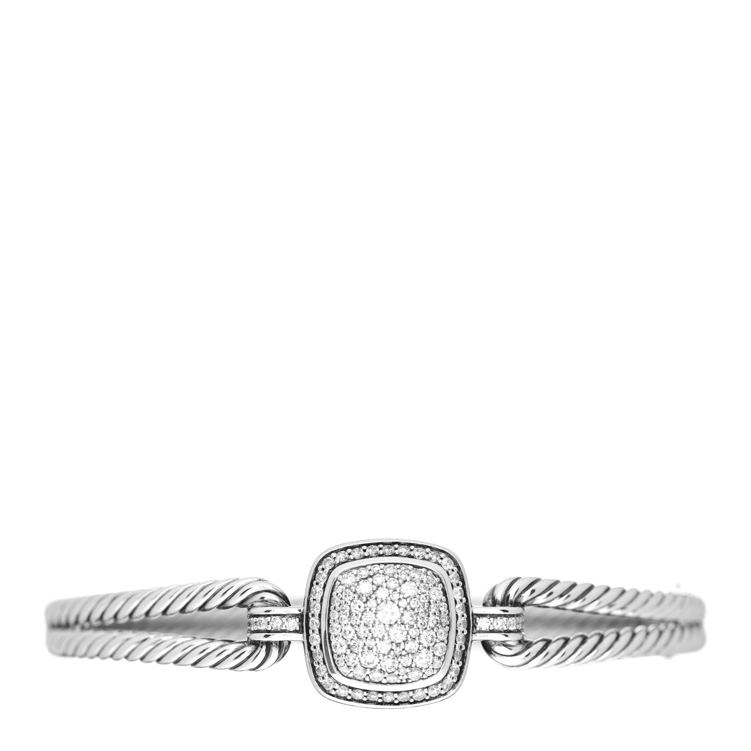 David Yurman Sterling Silver Diamond Albion Cable Bracelet 1 of 3