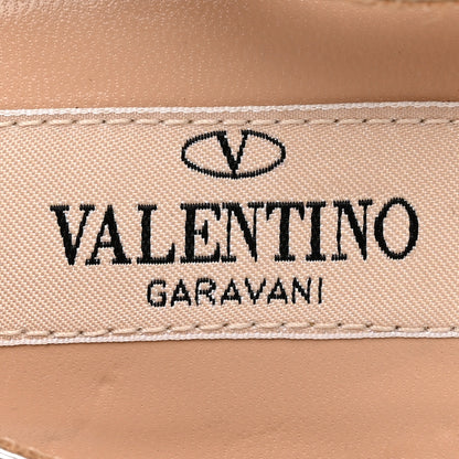 Valentino Garavani Metallic Pebbled Calfskin Patent Rockstud Slingback Flats 35 Skin 7 of 12