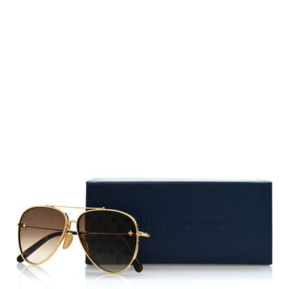 Louis Vuitton Metal The LV Pilot Sunglasses Z1619U Gradient Brown Monogram 7 of 7