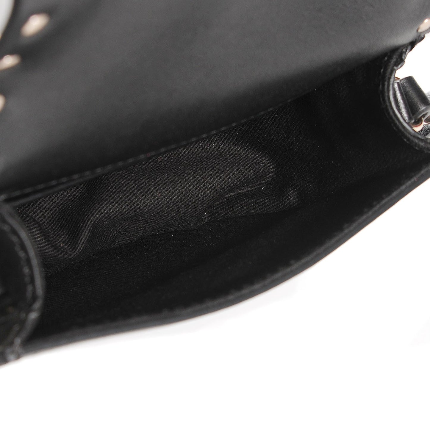 Vitello Rockstud Halfmoon Saddle Bag Black