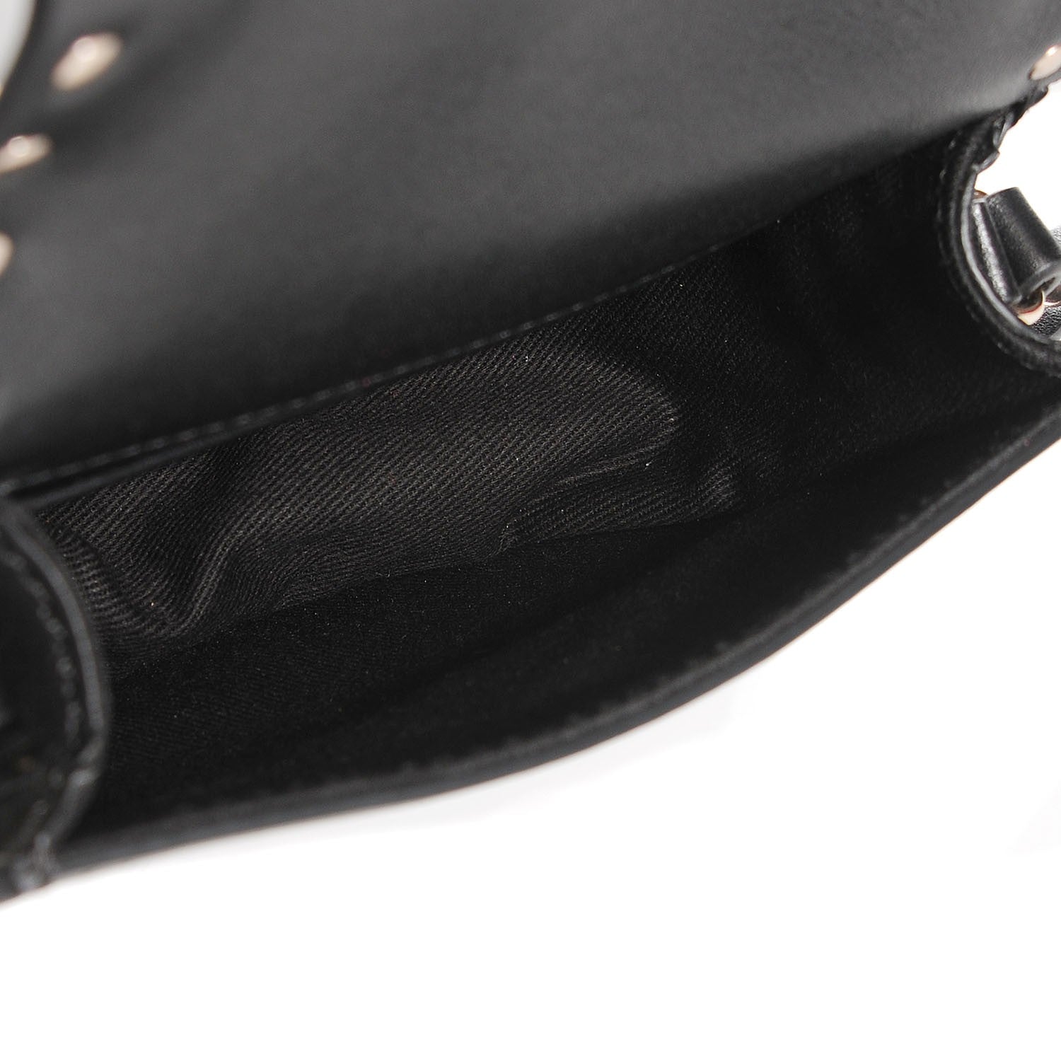 Valentino Garavani Vitello Rockstud Halfmoon Saddle Bag Black 5 of 9
