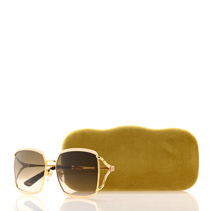 Gucci Metal Square Frame GG0593SK Sunglasses Ivory Gold Brown 8 of 8