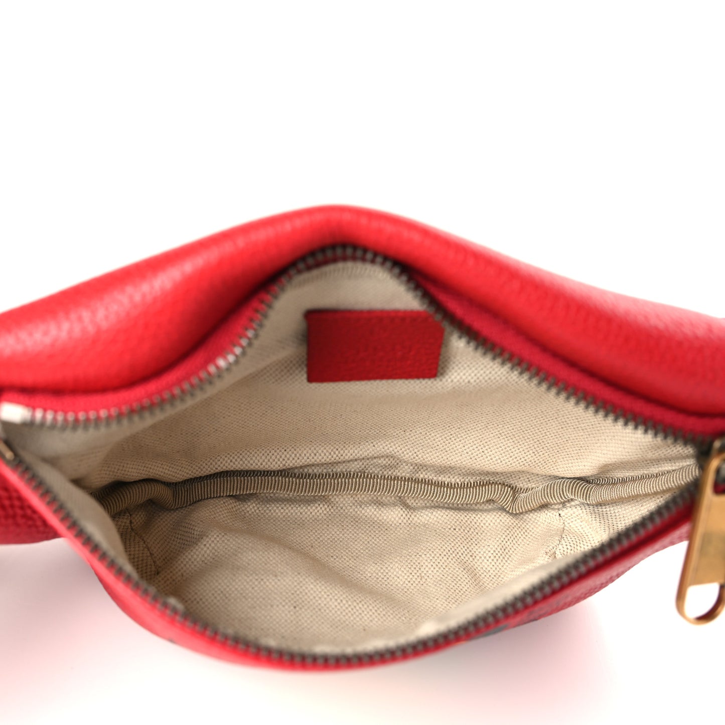 Grained Calfskin Small Logo Belt Bag Hibiscus Red