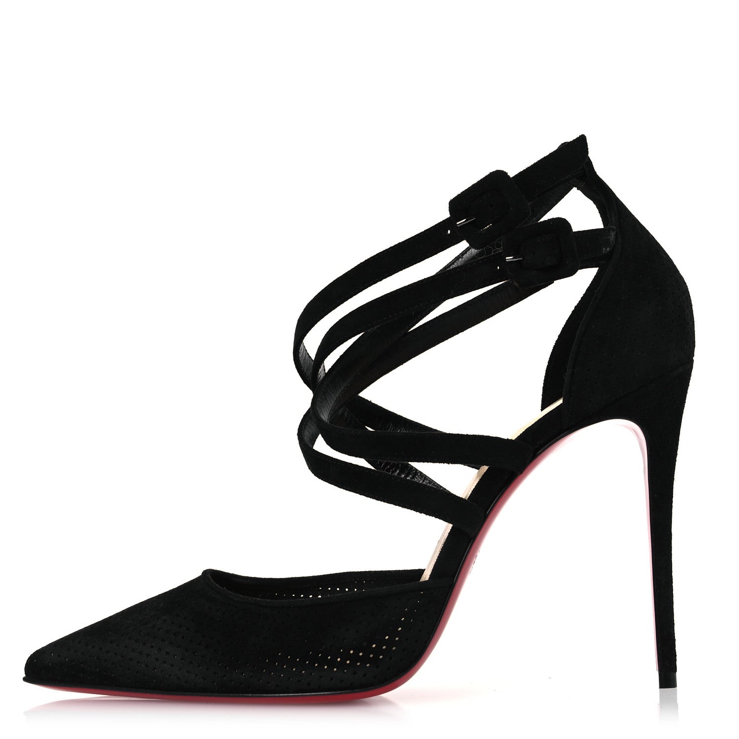 Christian Louboutin Veau Velours Perforated Victorilla 100 Pumps 39 Black 1 of 11