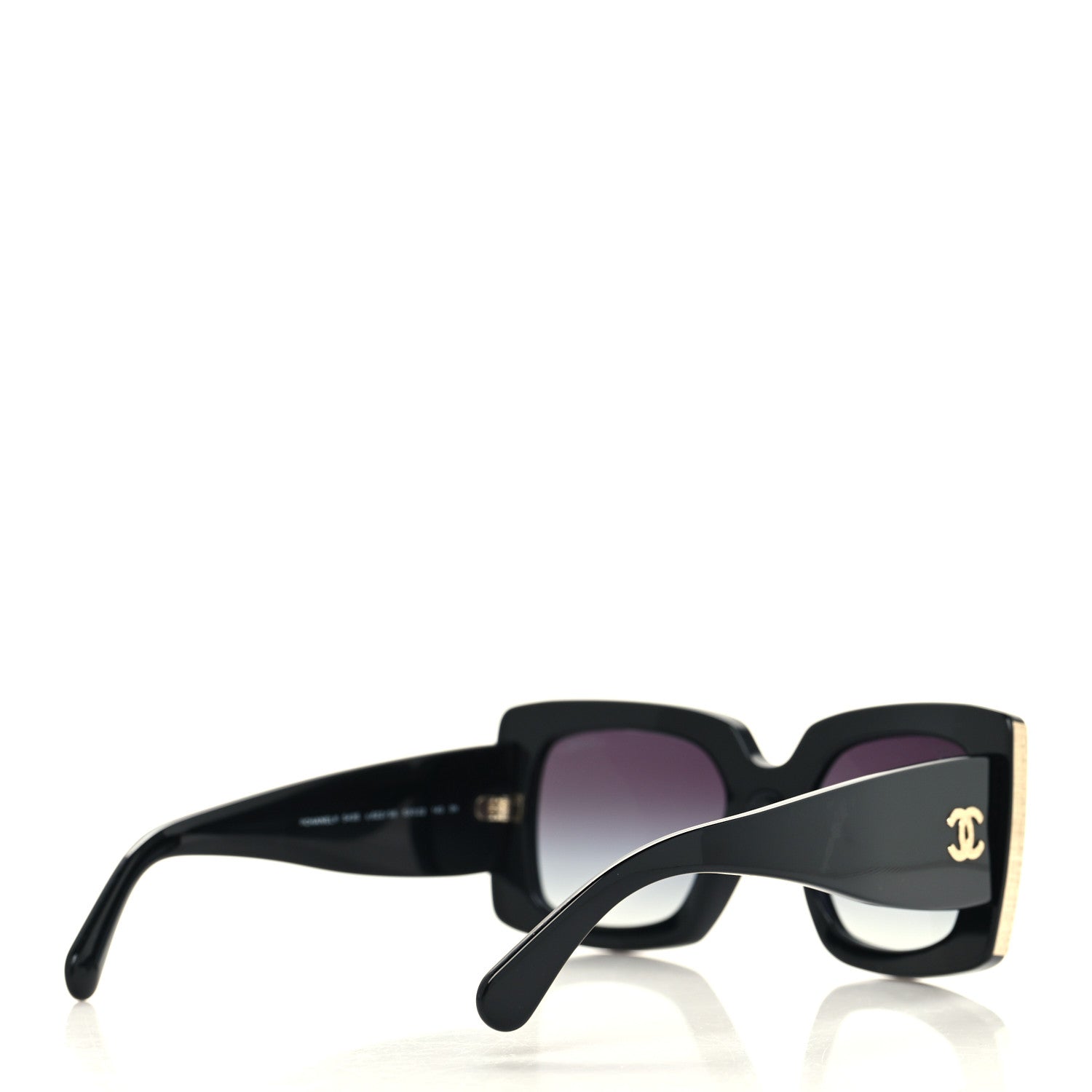Chanel Acetate Rectangle Sunglasses 5435 Black 4 of 7