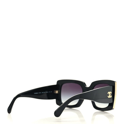 Chanel Acetate Rectangle Sunglasses 5435 Black 4 of 7