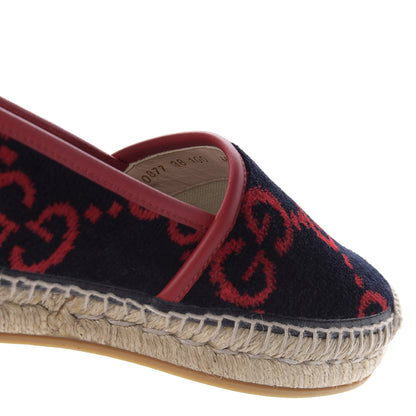 Gucci Terry Cloth GG Monogram Espadrilles 38 Blue Red 9 of 10