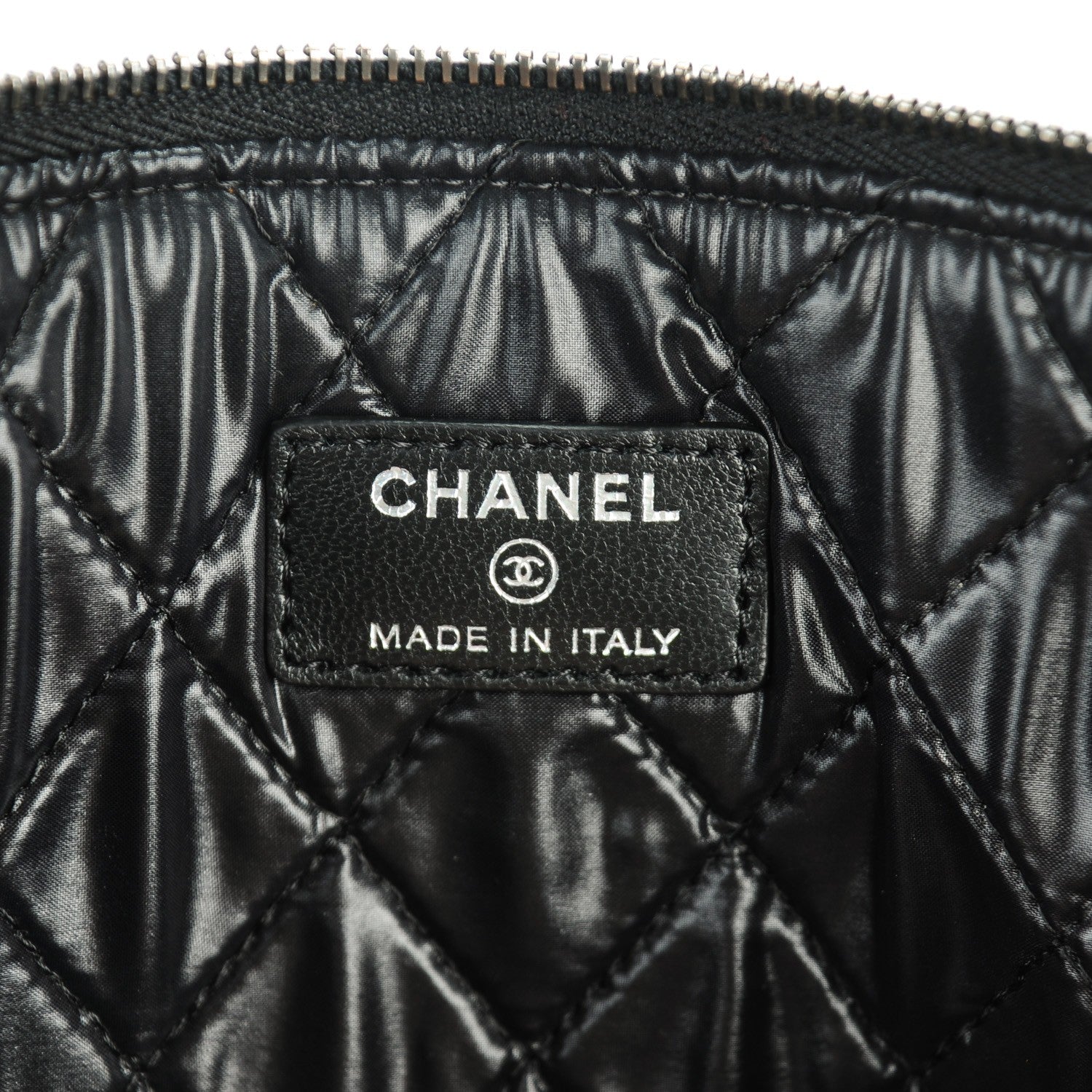 Chanel Perforated Lambskin Quilted Medium Cosmetic Case Black 6 of 7