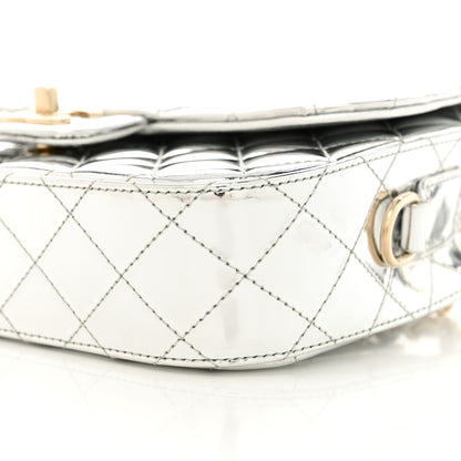 Chanel Mirror Calfskin Metallic Calfskin Medium Hollywood Boulevard Flap With Star Coin Purse Silvery 11 of 12