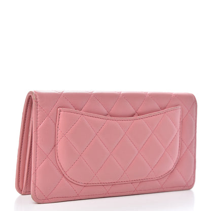 Chanel Lambskin Quilted Yen Wallet Pink 3 of 15