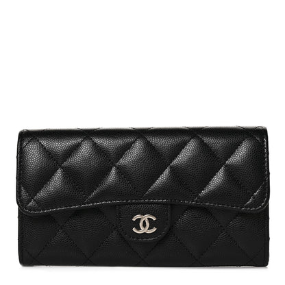 Chanel Caviar Quilted Medium Gusset Flap Wallet Black 1 of 11