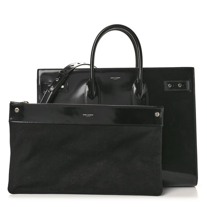 Saint Laurent Patent Calfskin Large Thin Sac De Jour Black 2 of 11