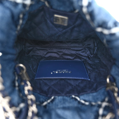 Chanel Denim Stitched Quilted Mini Chanel 22 Blue 5 of 10