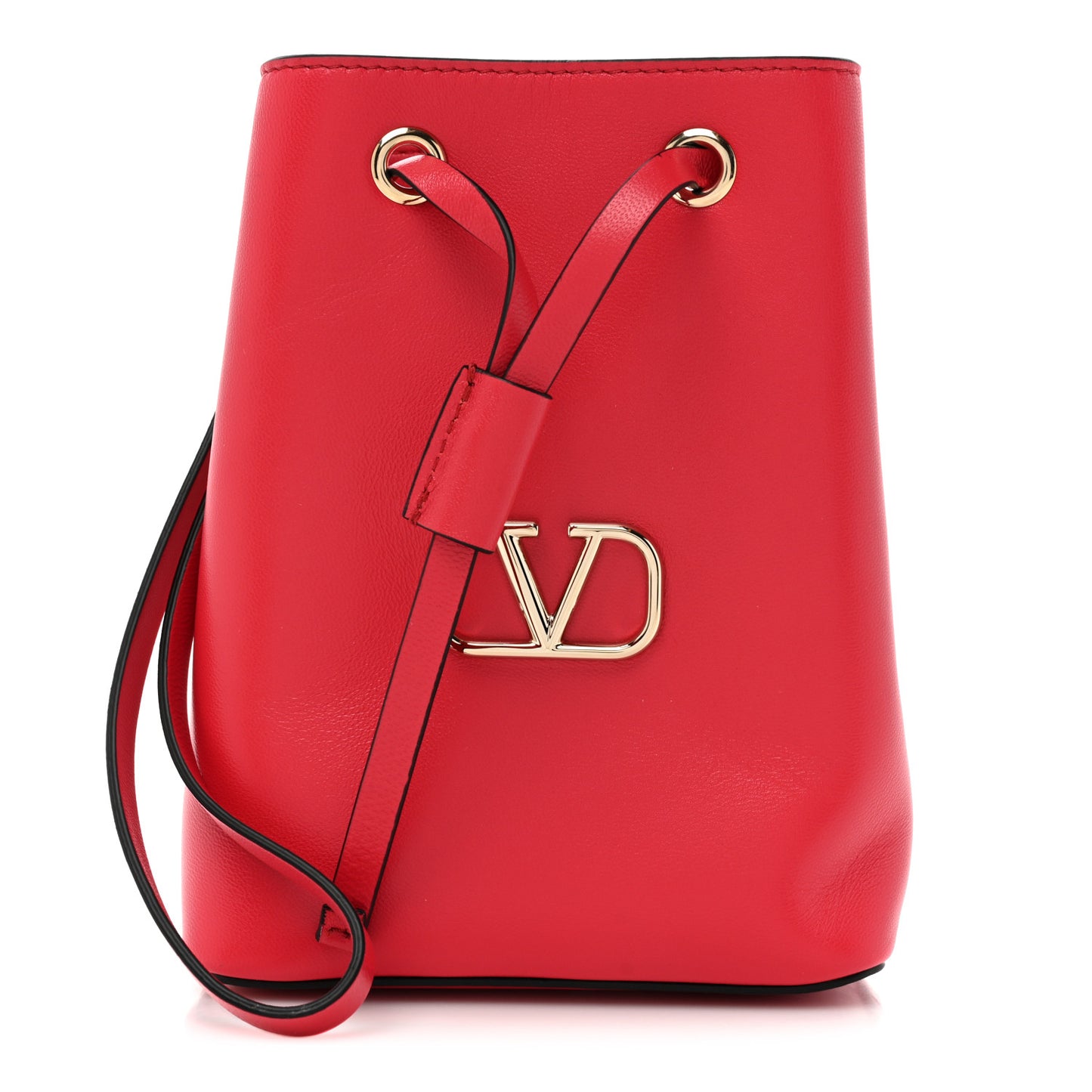 Nappa Mini Vlogo Bucket Bag Rouge Pur