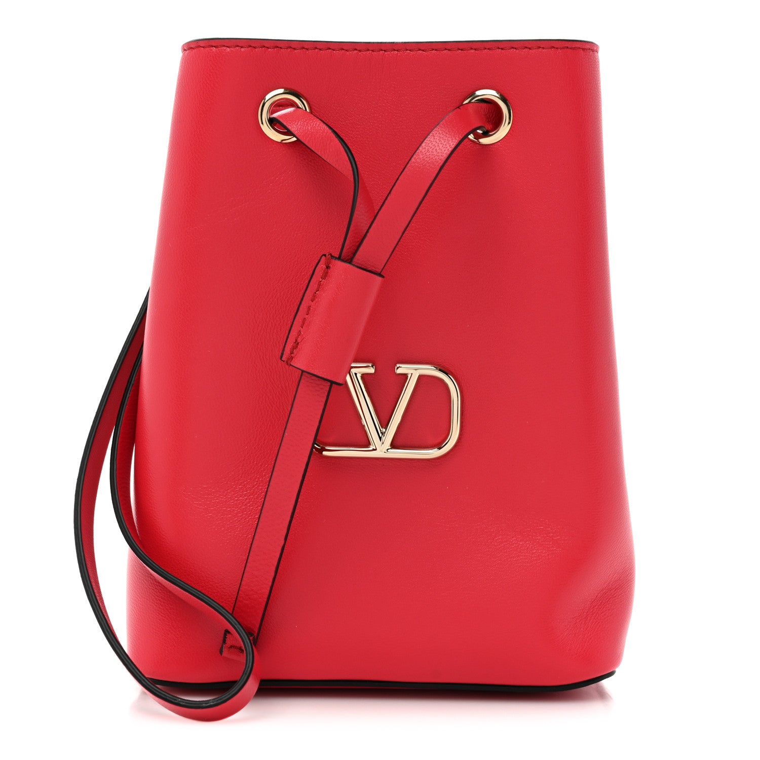 Valentino Garavani Nappa Mini Vlogo Bucket Bag Rouge Pur 1 of 12