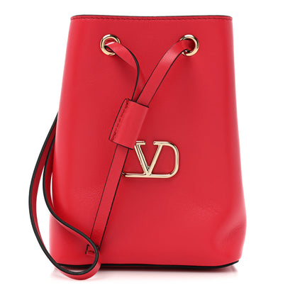 Valentino Garavani Nappa Mini Vlogo Bucket Bag Rouge Pur 1 of 12