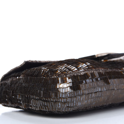 Fendi Sequin Paillettes Baguette Brown 6 of 8
