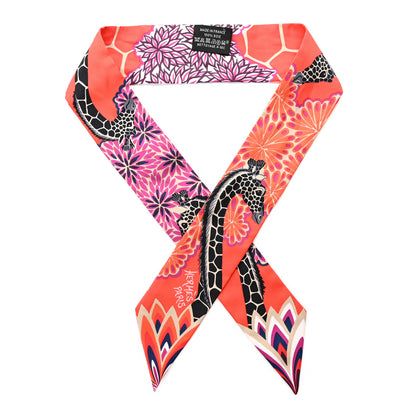 Hermes Silk The Three Graces Twilly Vermillion Fuchsia 1 of 4