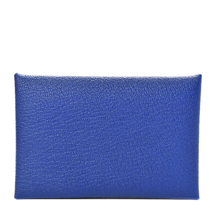Hermes Chevre Mysore Calvi Card Case Bleu Electrique 1 of 8
