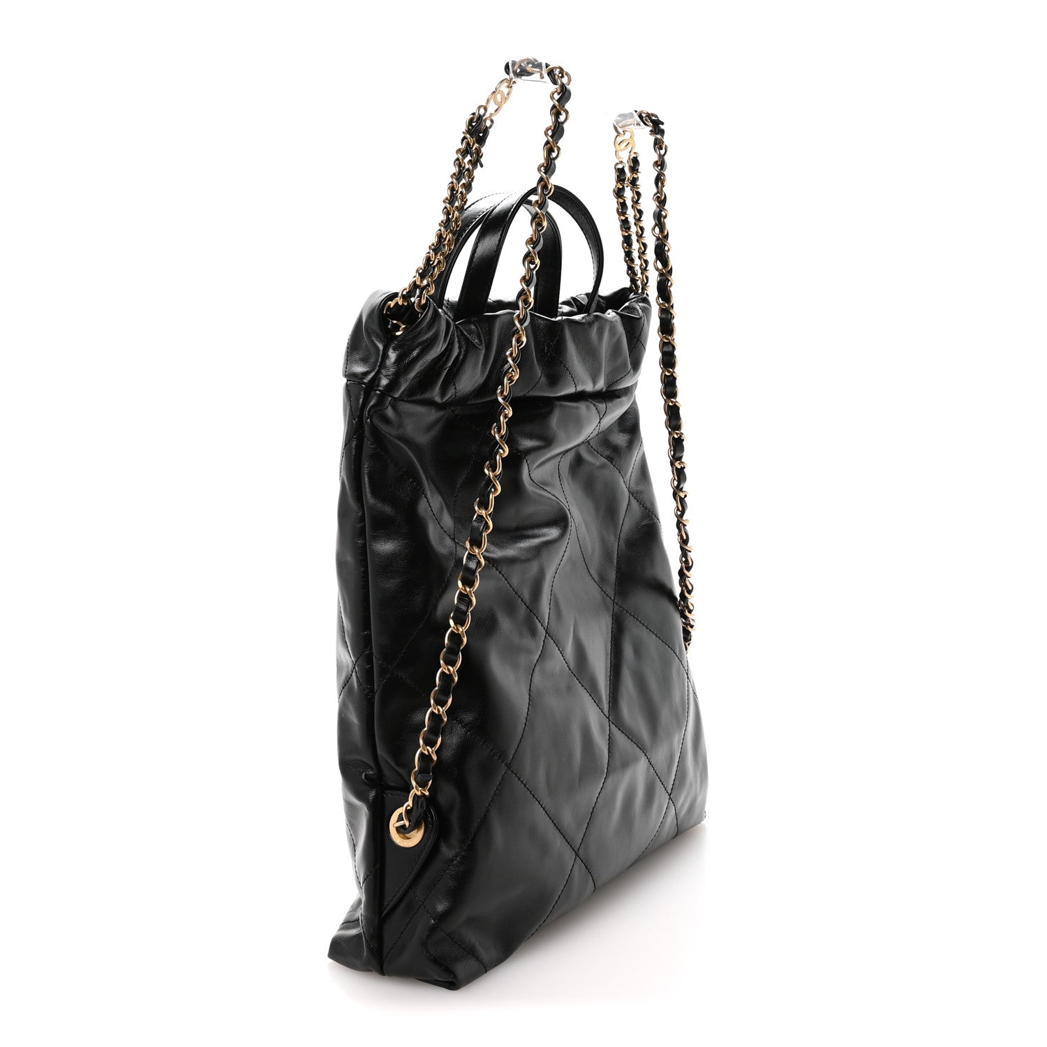 Chanel Shiny Calfskin Quilted Chanel 22 Backpack Black 1860104