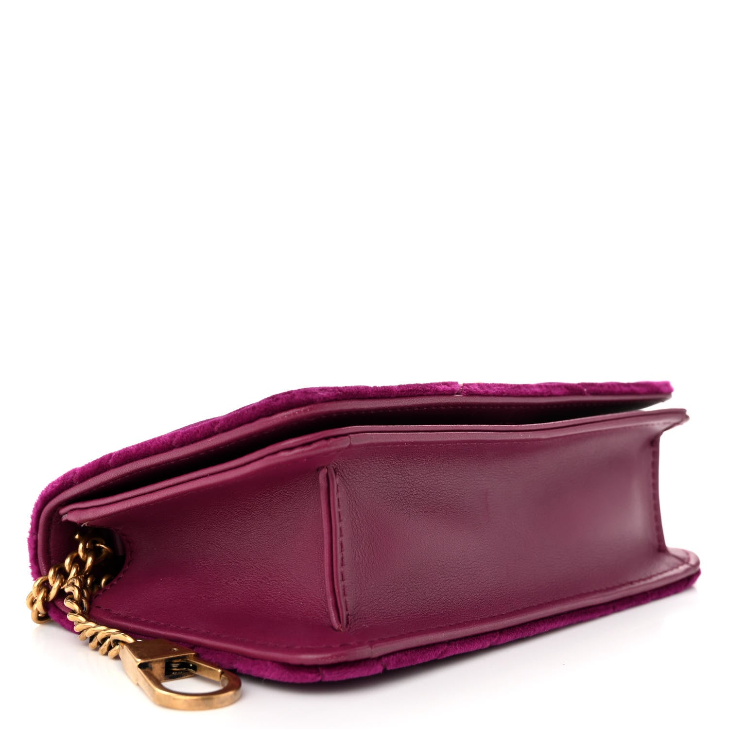 Gucci Velvet Matelasse GG Marmont Mini Bag Fuchsia Violet Cyclamen 4 of 11