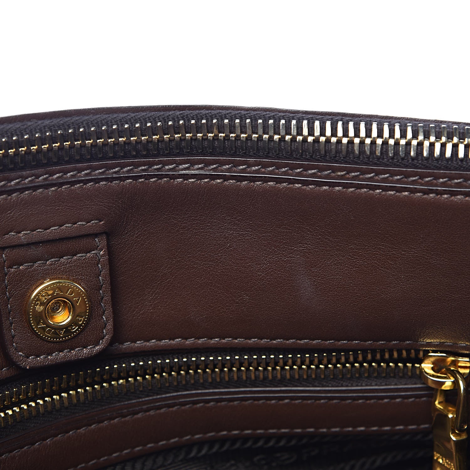 Prada Soft Calf Double Zip Shoulder Bag Nocciolo 9 of 12