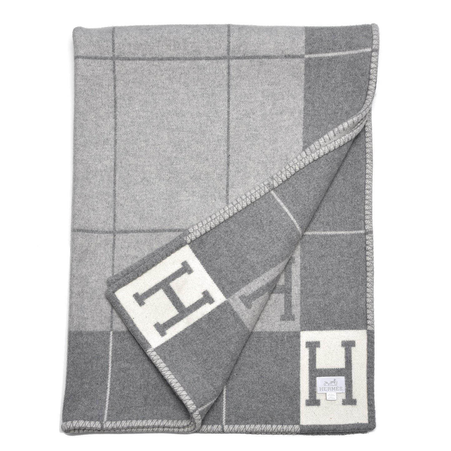 Wool Cashmere Avalon III Blanket Ecru Gris Clair