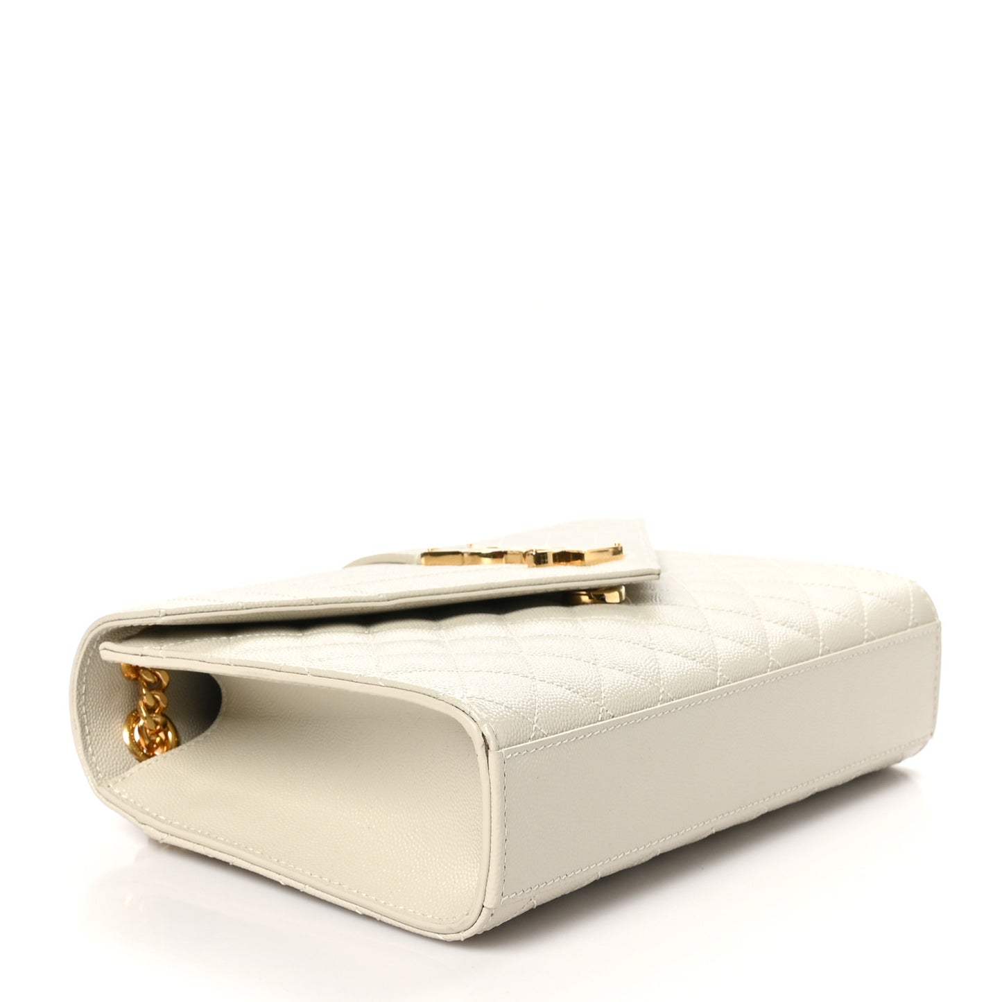 Grain De Poudre Textured Mixed Matelasse Medium Triquilt Monogram Satchel Crema Soft