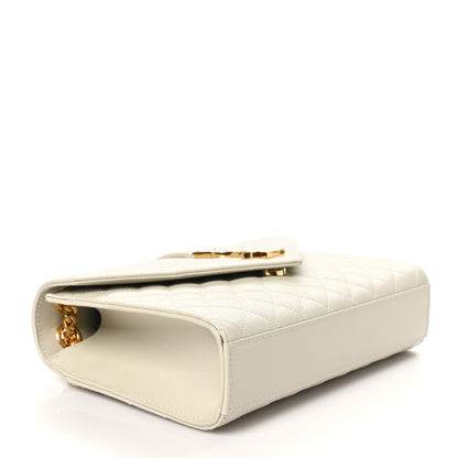 Saint Laurent Grain De Poudre Textured Mixed Matelasse Medium Triquilt Monogram Satchel Crema Soft 3 of 10