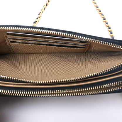 Chanel Goatskin Stitched Small Chic Pearls Clutch With Chain Black 7 of 12