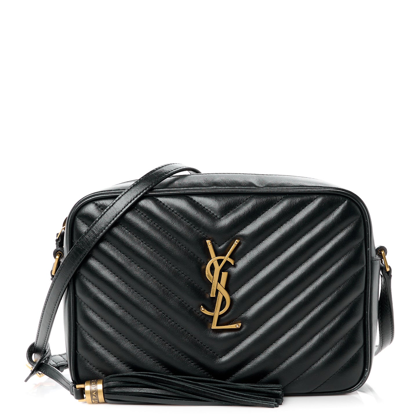 Calfskin Matelasse Monogram Lou Camera Bag Black