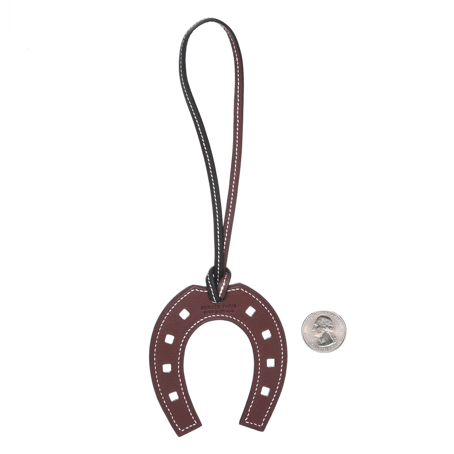 Swift Paddock Horseshoe Bag Charm Ebene Rouge H