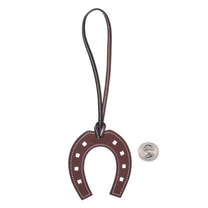 Hermes Swift Paddock Horseshoe Bag Charm Ebene Rouge H 2 of 4