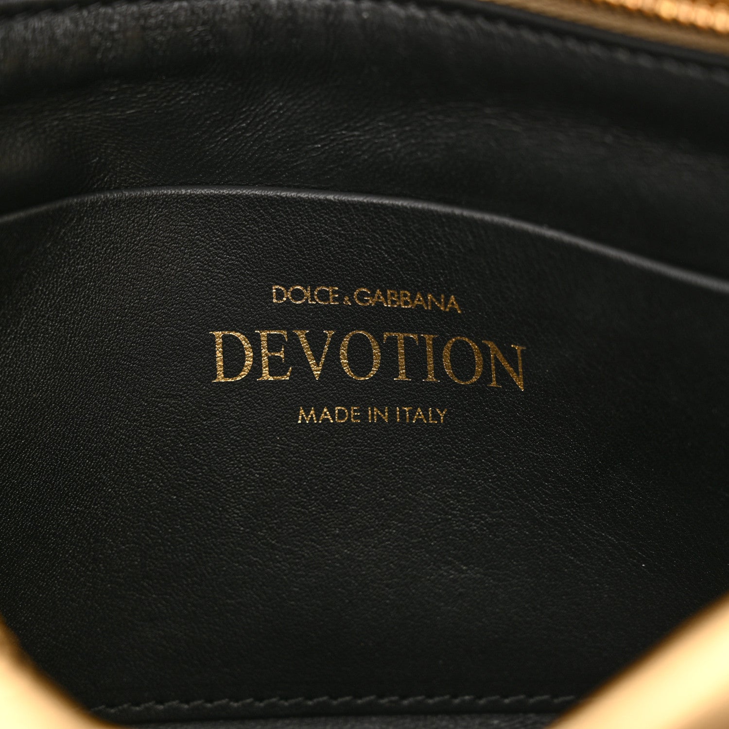 Dolce & Gabbana Calfskin Devotion Clutch With Chain Gold 6 of 10