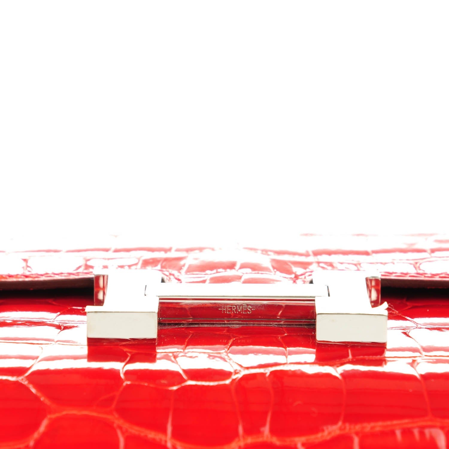 Hermes Shiny Alligator Constance Long Wallet Geranium 9 of 9
