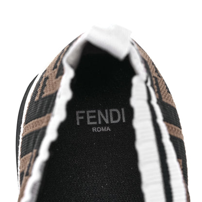 Fendi Stretch Yarn FF Stiff Band Rockoko Sneakers 36 White Black Tobacco 7 of 7
