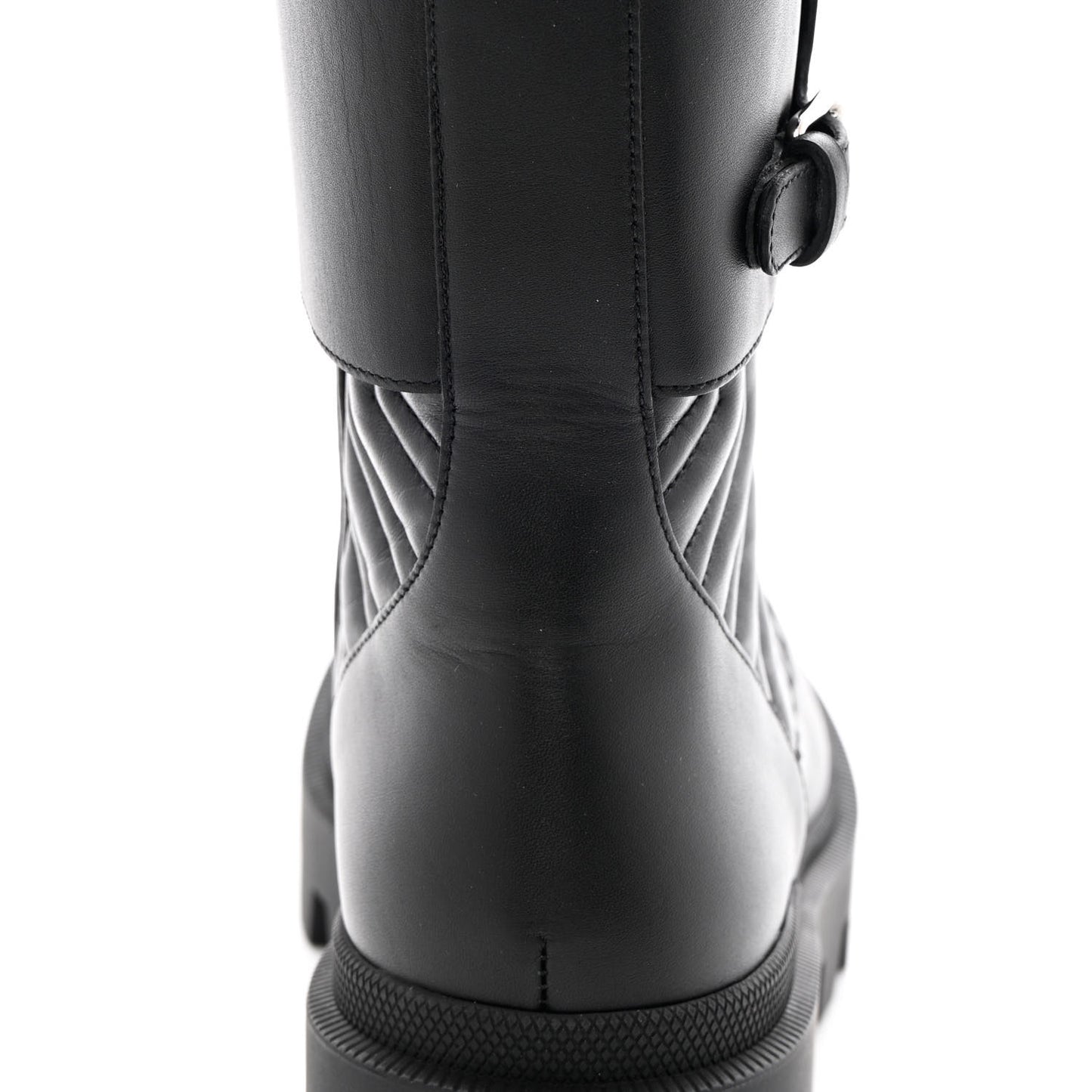 Nappa Frances GG Matelasse Platform Combat Boots 39 Black