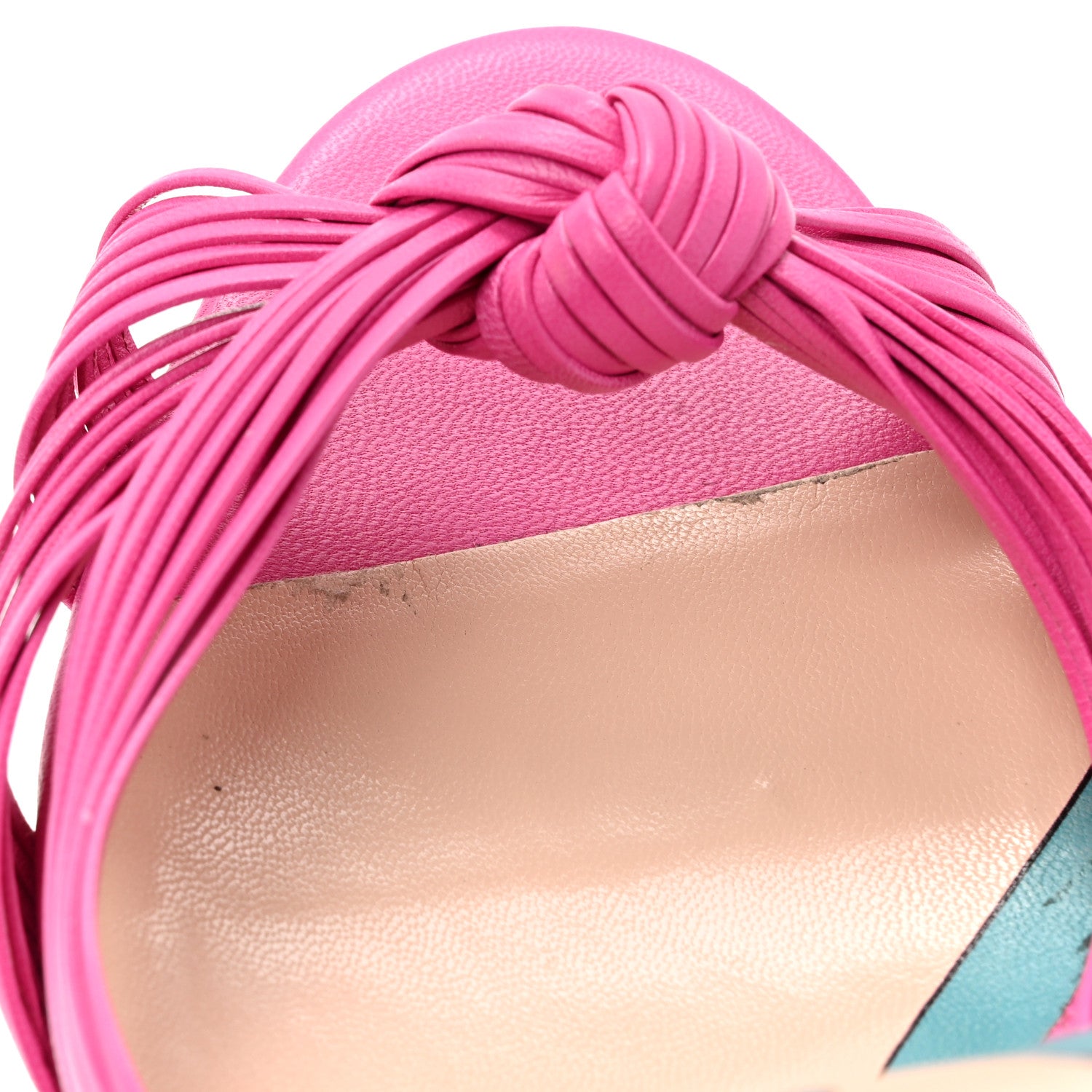 Gucci Malaga Kid Knotted Allie Sandals 40 Classic Fuxia 10 of 11