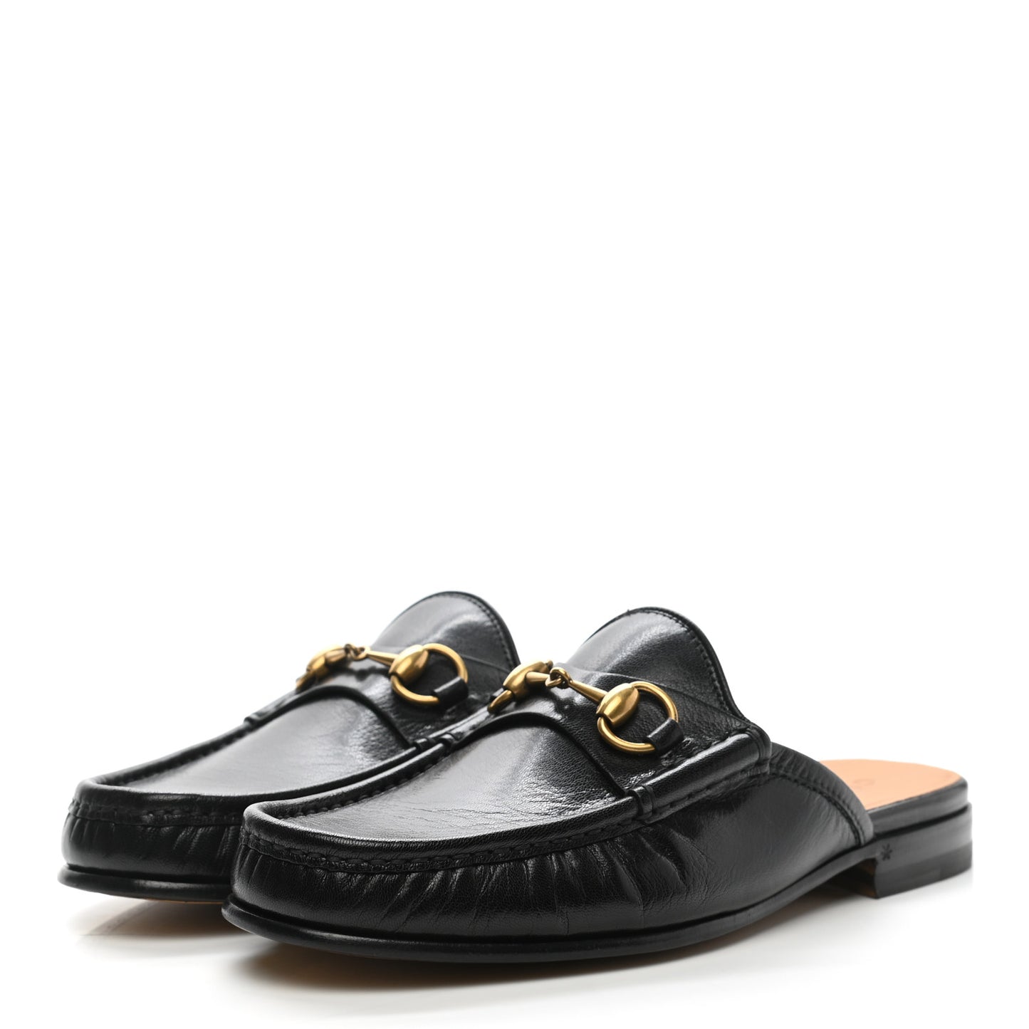 Goatskin Mens Horsebit Slippers 5.5 Black