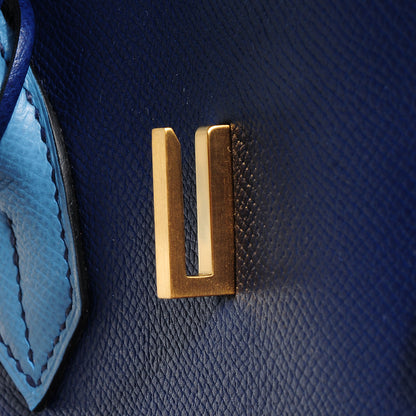 Hermes Epsom Horseshoe Bi-Color Birkin 40 Bleu Sapphire Blue Jean 10 of 27