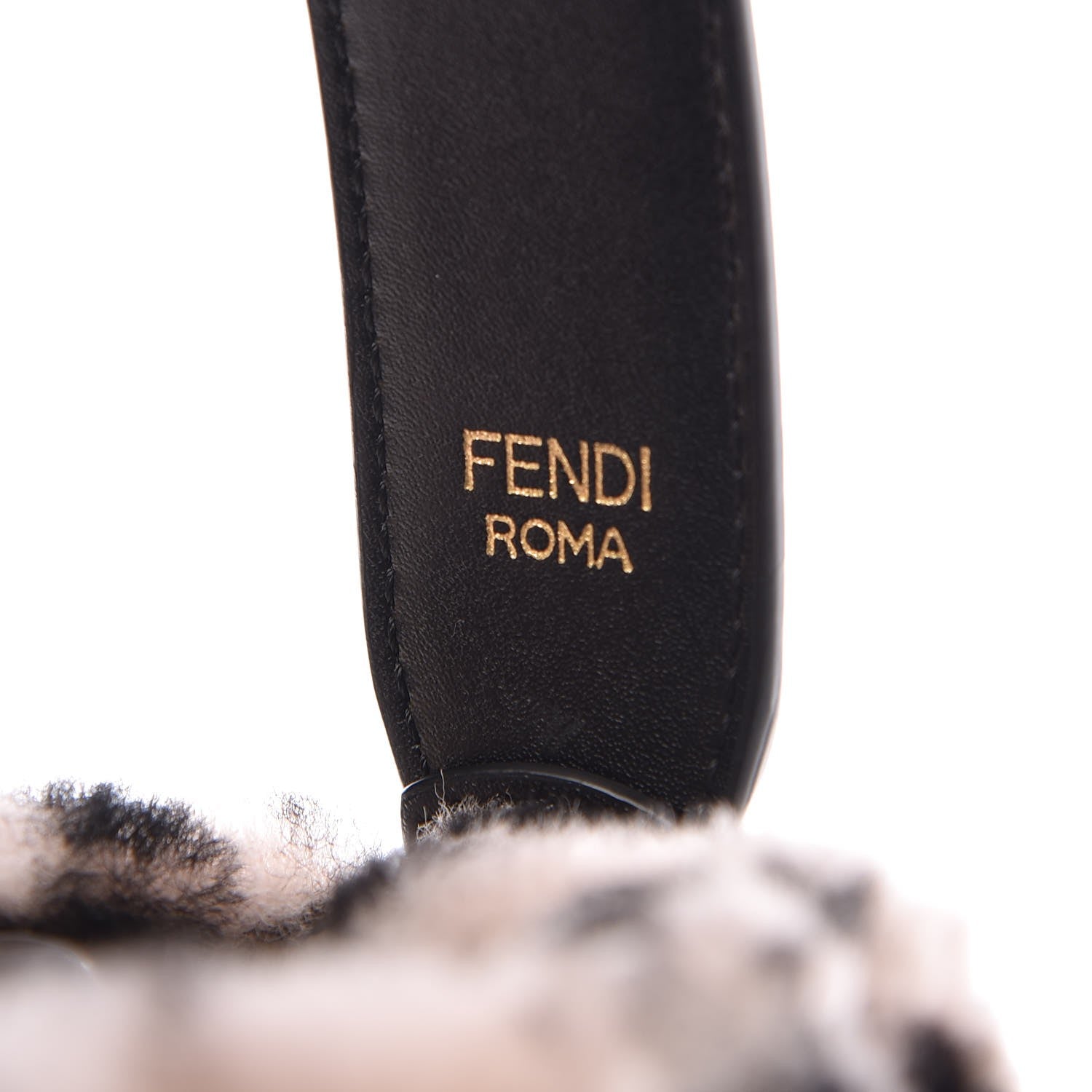 Fendi Shearling F is Macro FF 1974 Diagonal Mini Mon Tresor Bucket Bag Light Rose Black 8 of 10