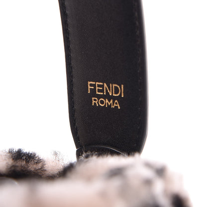 Fendi Shearling F is Macro FF 1974 Diagonal Mini Mon Tresor Bucket Bag Light Rose Black 8 of 10