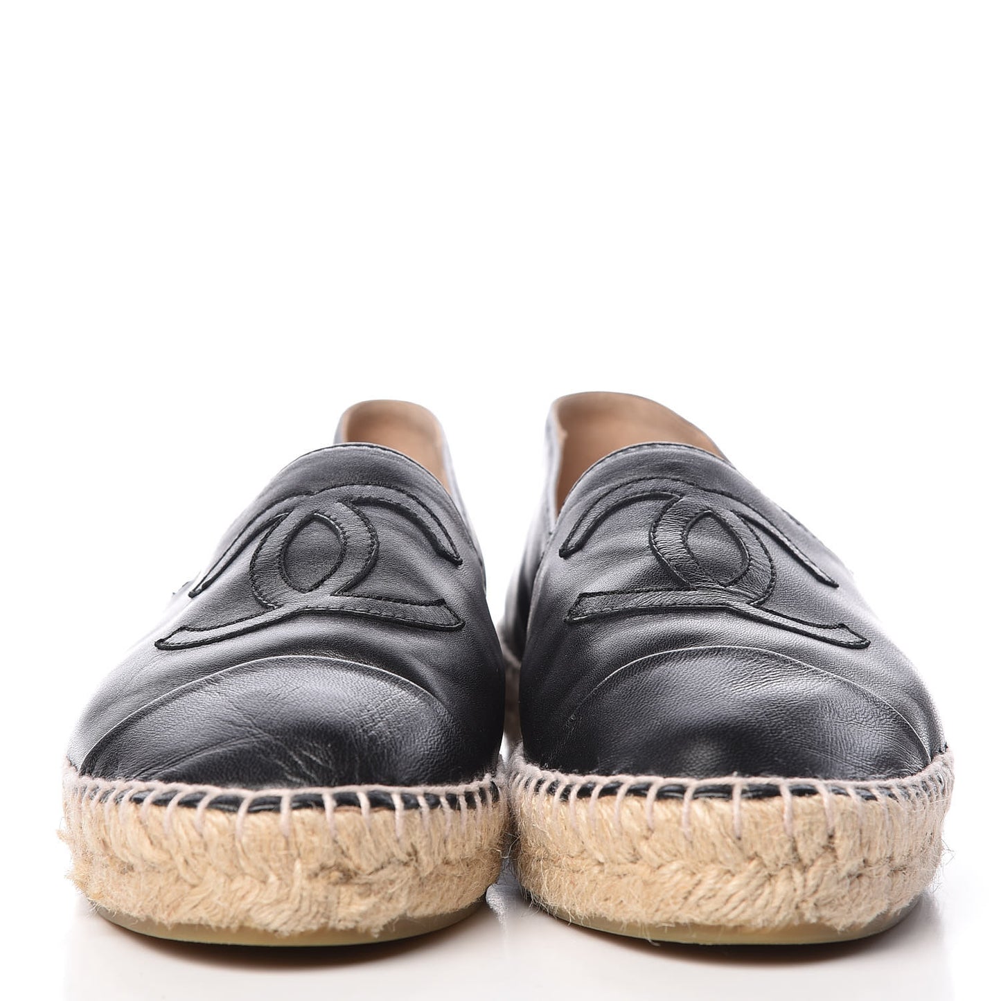 Lambskin Canvas Cap Toe CC Espadrilles 37 Black