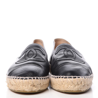 Chanel Lambskin Canvas Cap Toe CC Espadrilles 37 Black 2 of 9