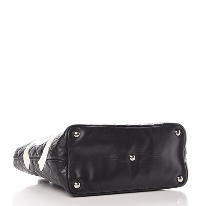Chanel Calfskin Quilted Large Cambon Tote Black White 4 of 18