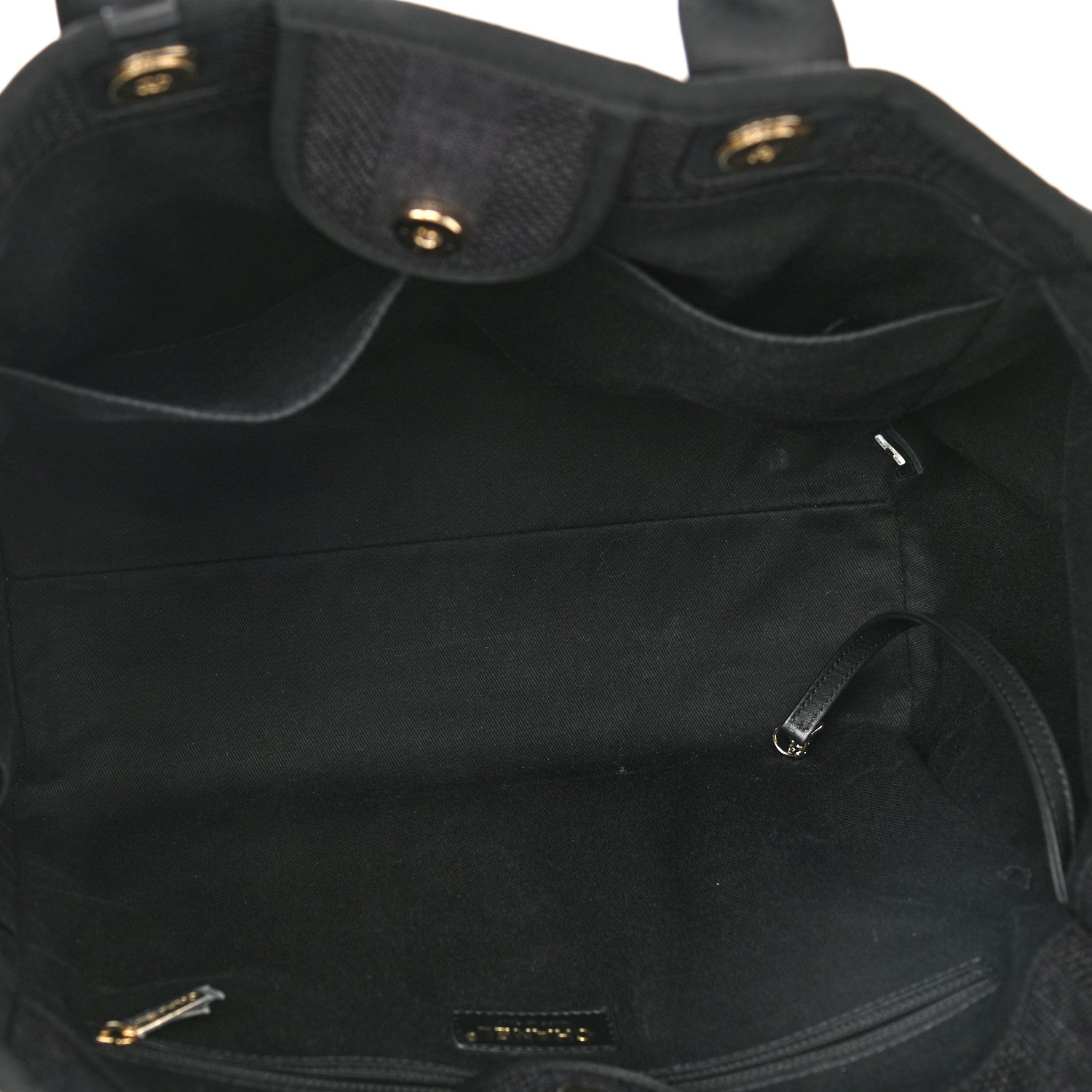 Chanel Mixed Fibers Calfskin Striped Medium Deauville Tote Black 5 of 12