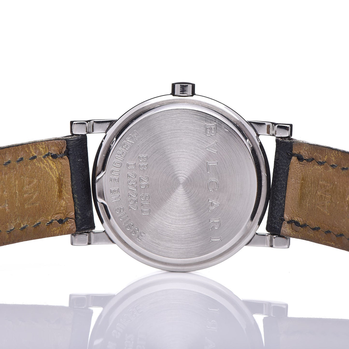 Stainless Steel Calfskin 26mm Quartz Watch Black